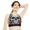 Orange Skull High Neck Crop Bikini Top - Image 3