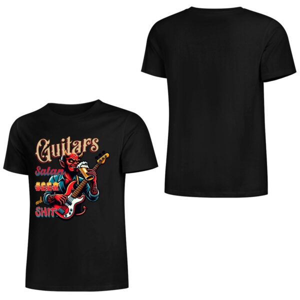 Satan and Guitars Cotton Men's Short Sleeve T-shirt