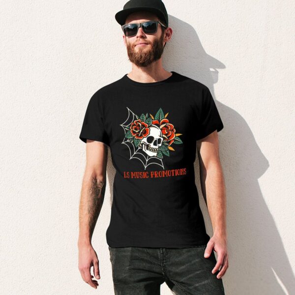 LS Music Promotions Skull & Rose Men's T-Shirt