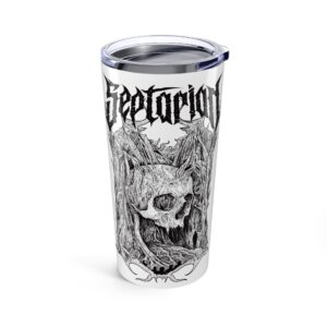 Septarian Skull Black and White Tumbler 20oz