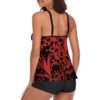 Skull & Flowers Tankini Two Piece Swimsuit - Image 3